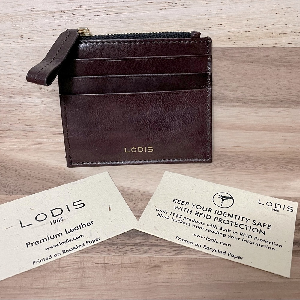 Losis leather credit card wallet with zip top coin purse